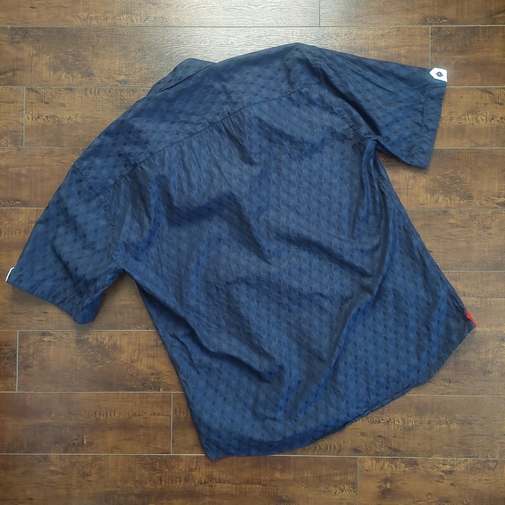 Maceoo Fresh Navy Losange Short Sleeve Shirt Size 6 2XL - Picture 6 of 11